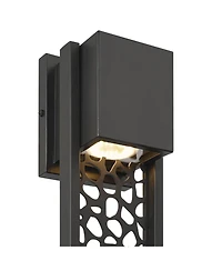 Possini Euro Design Miele High Modern Outdoor Wall Light Fixture Mount Porch House Set of 2 Led Bulb Matte Metal