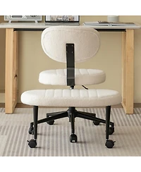 Streamdale Furniture Ergonomic Cross-Legged Swivel Desk Chair with Back Support