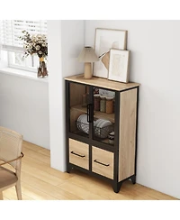Streamdale Furniture Metal Storage Cabinet with 4 Doors and Shelf