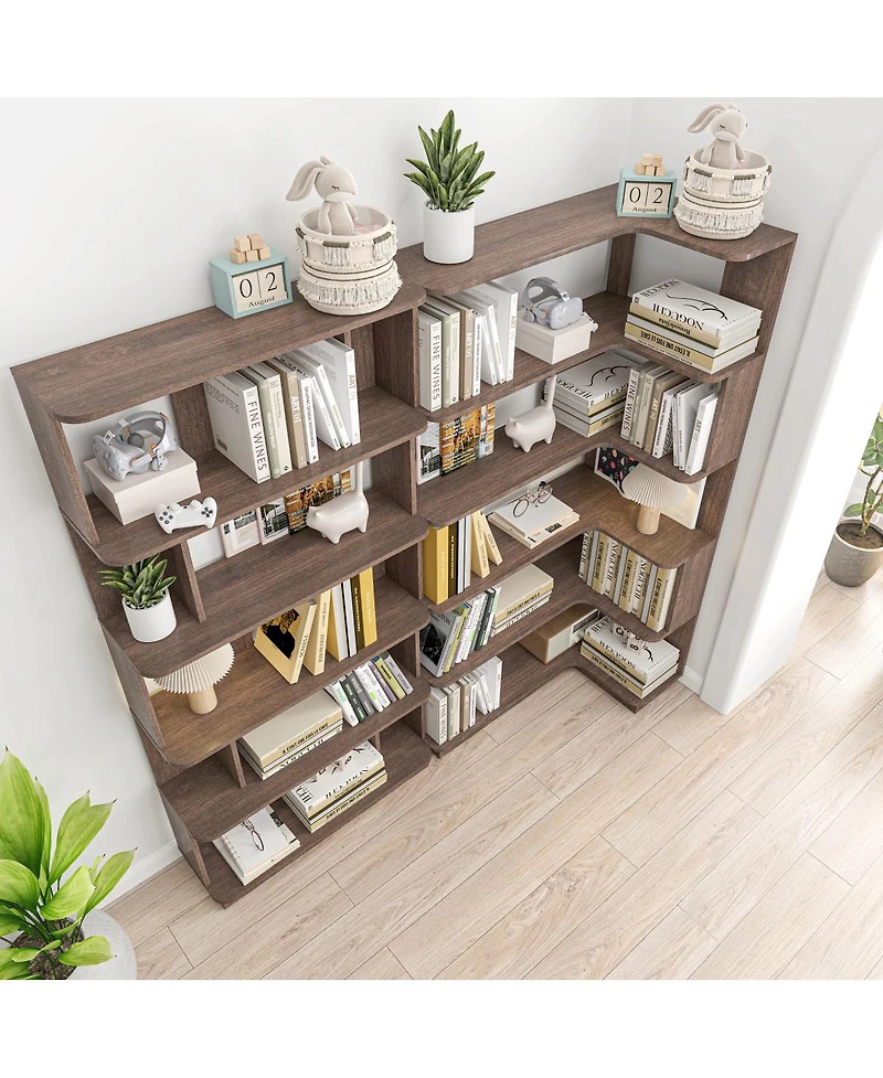 Streamdale Furniture Corner Bookshelf + Bookcase Set