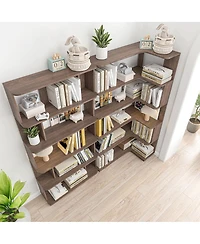Streamdale Furniture Corner Bookshelf + Bookcase Set