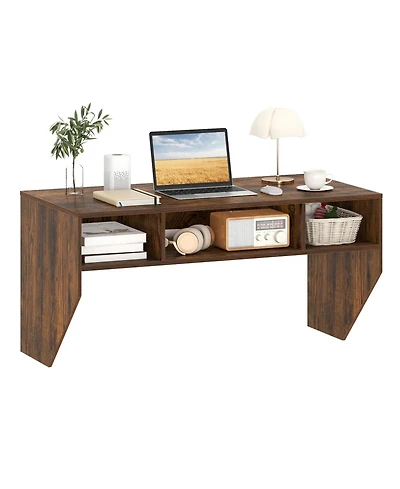 Gouun Wall-Mounted Floating Desk with 3 Storage Cubes