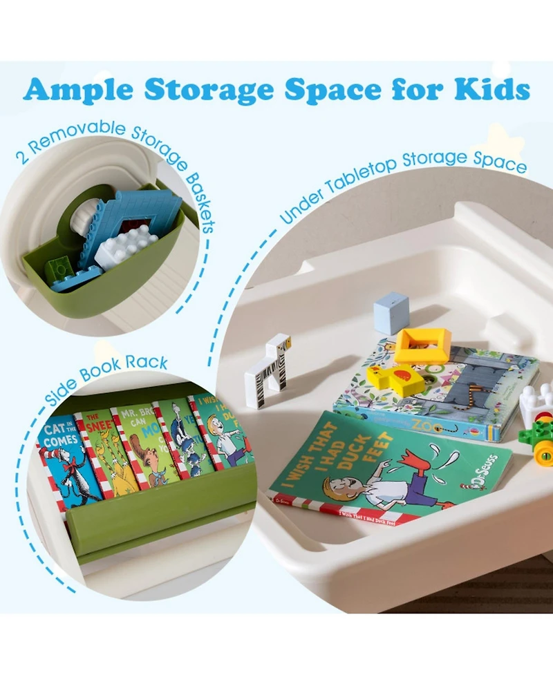 Gouun 6-in-1 Kids Activity Table and Chair Set with Folding Art Easel