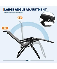 Homfan Portable Rattan Chaise Lounge, 330lb Capacity, Outdoor Adjustable Folding Chair with Widened Armrest and Heavy Duty Wicker for Patio