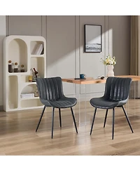 gaomon Dining Chair Set of 2 Black Faux Leather Dining Chairs for Kitchen Dining Room