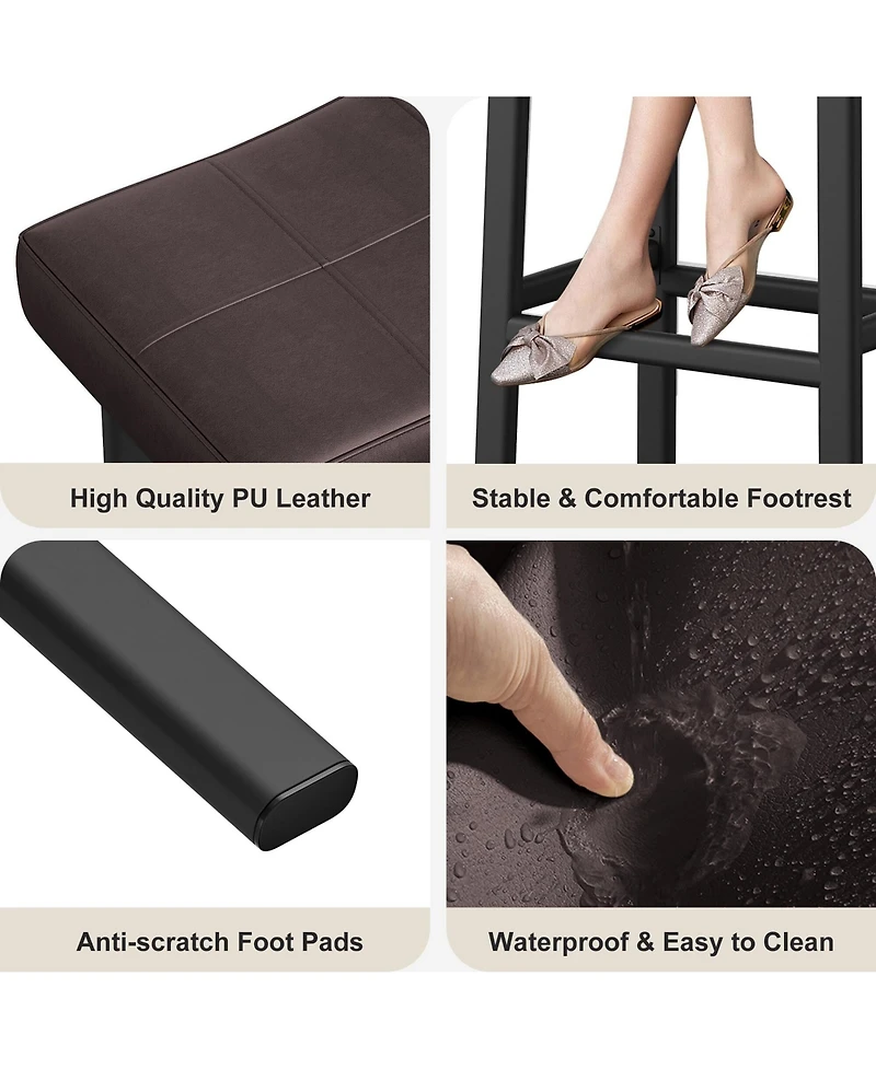 gaomon Upholstered Backless Saddle Bar Stools Set of 2, Counter Height