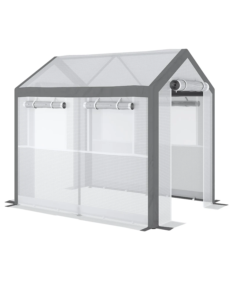 Outsunny Walk-In Tunnel house with Windows, Mesh Doors, Weather Cover