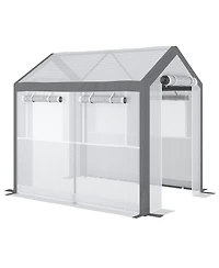 Outsunny Walk-In Tunnel house with Windows, Mesh Doors, Weather Cover