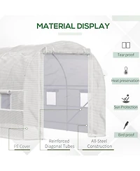 Outsunny Walk-in Tunnel house, Roll Up Door, 14.6'x6.6'x6.6',