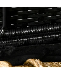 Outsunny Deck Box w/ Outdoor Towel/Shoe Rack, Inner Liner