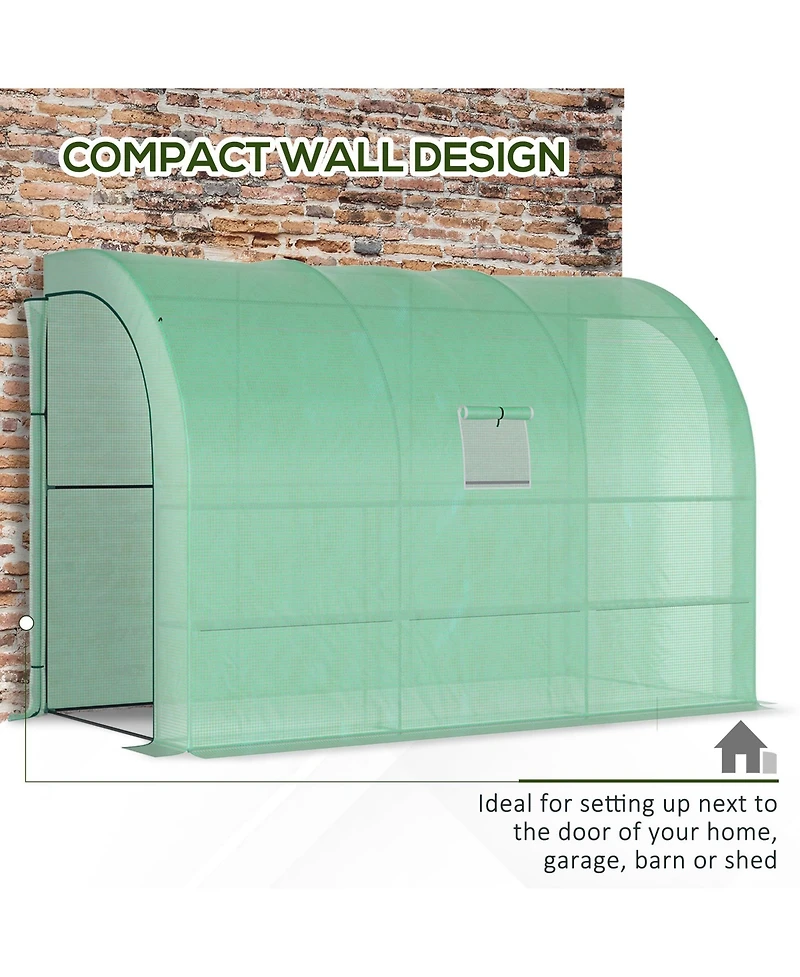 Outsunny 10' x 5' x 7' Plant house Garden Nursery with Windows