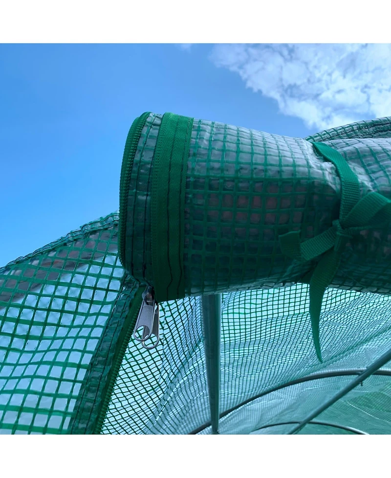 Outsunny Large 15' x 7' house, Hoop Hot House, Zipper Door,