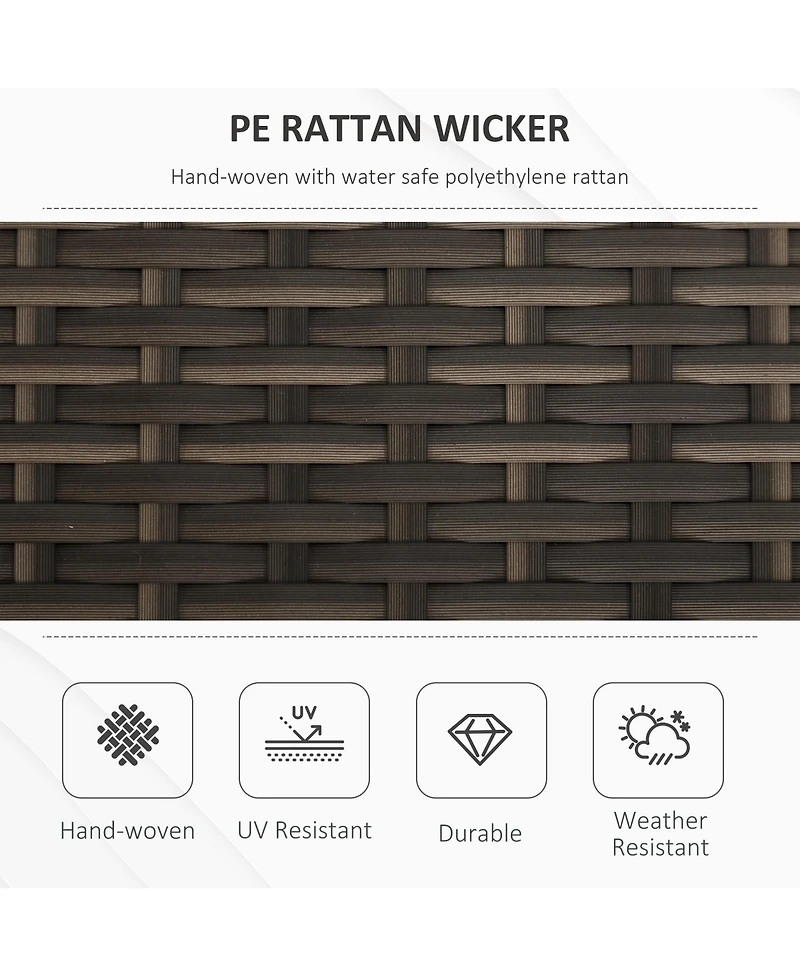 Outsunny 29 Gallon Outdoor Patio Wicker Storage Bench w/ Cushion