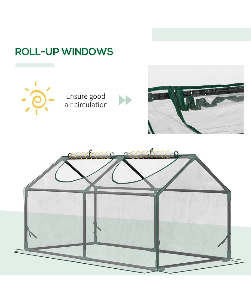 Outsunny 4' x 2' x 2' Mini house with 2 Top Windows