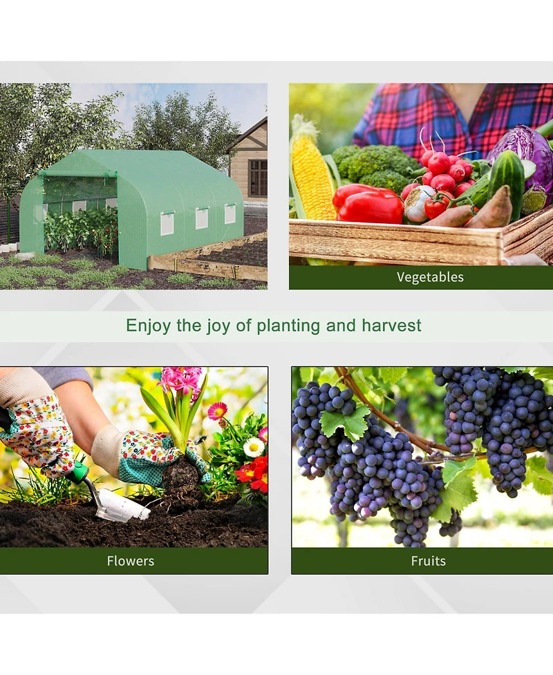 Outsunny 11.5' x 10' x 6.5' Portable Walk-In Tunnel house,