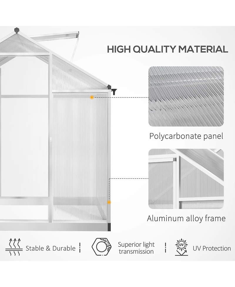 Outsunny 8' x 6' Portable Outdoor Walk-In Garden house w/ Roof Vent