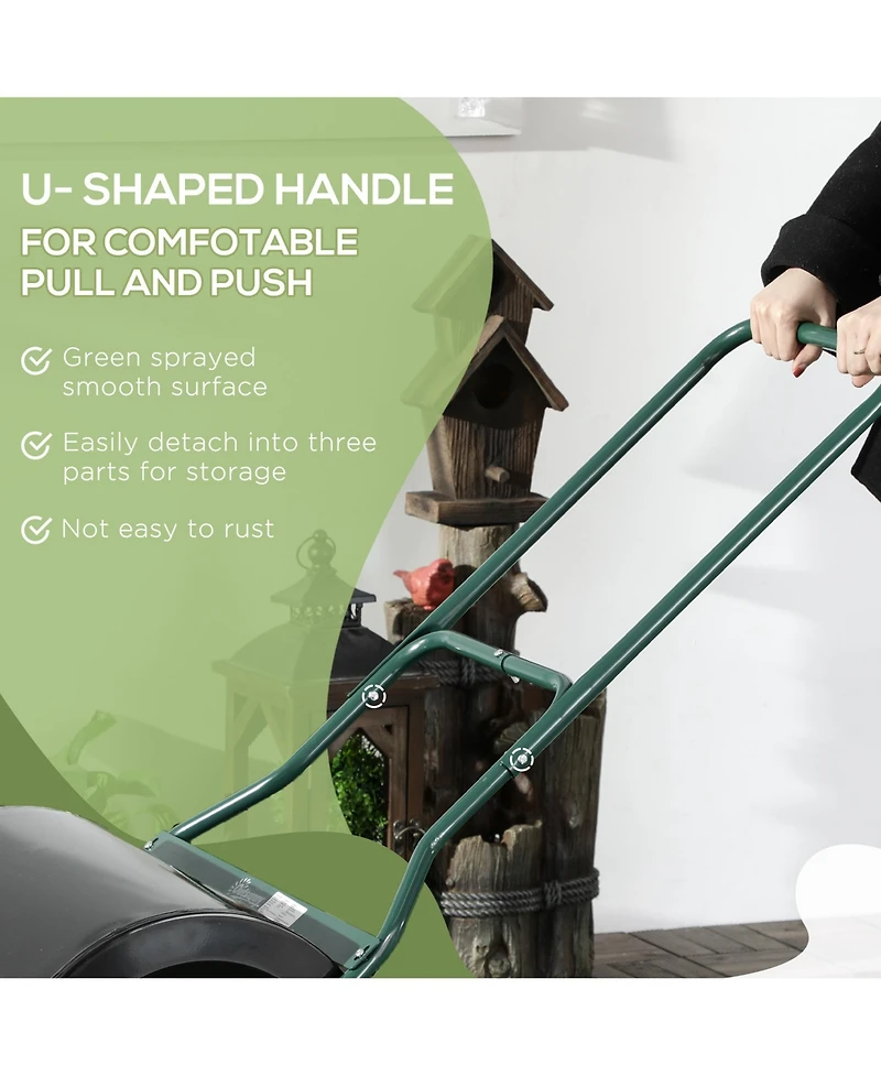 Outsunny 202.2 lbs Combination Push/Tow Lawn Roller Filled w/ or Water