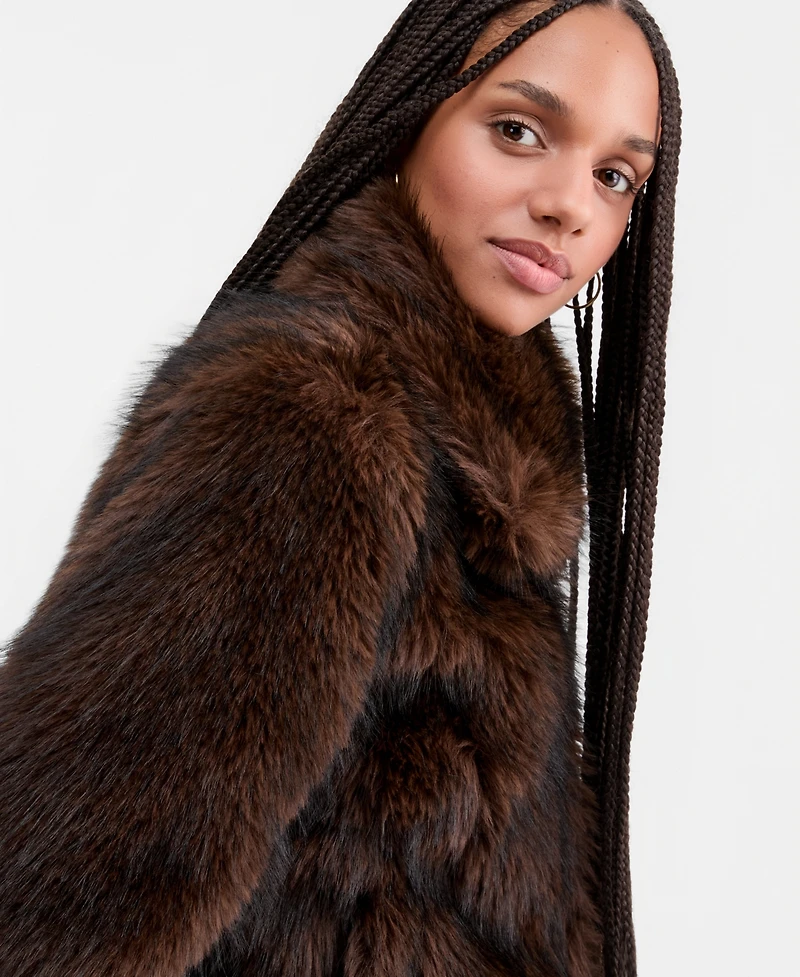 Sebby Women's Faux-Fur Collared Coat