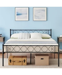 gaomon Metal Bed Frame with Heart Headboard and Footboard, Platform Design with Underbed Storage