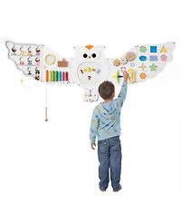 Slickblue 11 in 1 Toddler Activity Center Owl Busy Board Wall Panels
