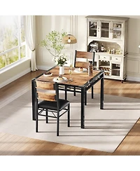 gaomon 2-Person Dining Table Set with Padded Chairs and Corner Guards