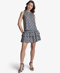 Bcbg Women's Gingham Halter Neck Sleeveless Top