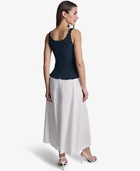 Bcbg Women's Ribbed Button-Front Scoop Neck Tank Top