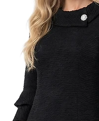 Ny Collection Women's 3/4 Sleeve Shawl Collar Dress