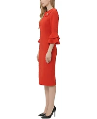 Ny Collection Women's 3/4 Sleeve Shawl Collar Dress
