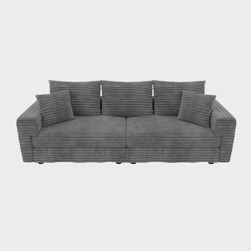 Streamdale Furniture 82.7" Plush Corduroy 3-Seat Sofa, Modern Comfy Upholstered Cloud Couch