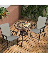 Gymax Set of 6 Outdoor Patio Folding Chairs Camping Deck Garden Pool Beach W/Armrest