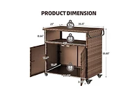 Aecojoy Outdoor Bar Cart with Wheels