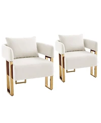 Streamdale Furniture Modern decorative chair with metal legs, velvet fleece upholstered