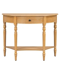 Streamdale Furniture Farmhouse Half Moon Console Table with Drawer & Shelf