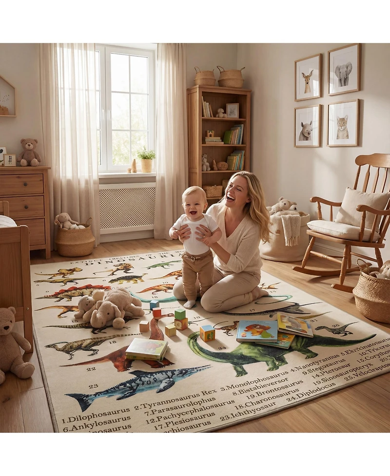 Qaba Dinosaur Pattern Foam Play Mat, 6.6' x 4.9'