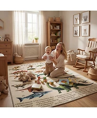 Qaba Dinosaur Pattern Foam Play Mat, 6.6' x 4.9'