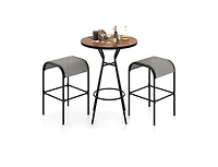 Slickblue 3-Piece Patio Round Bar Table Set with 1.6 Inch Umbrella Hole