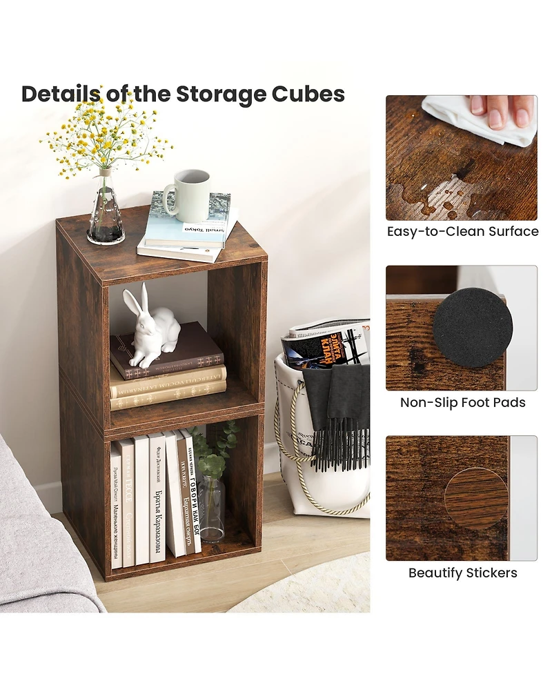 Slickblue Cube Storage Organizer Set of 2-White