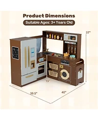 Slickblue Kids Corner Kitchen Playset with Lights and Sounds