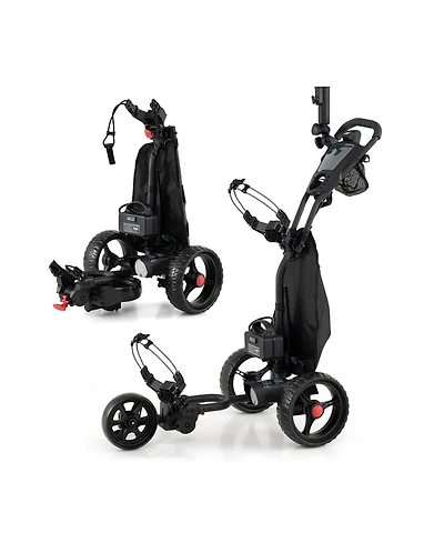 Mecale 3-Wheel Golf Push Cart with Adjustable Handle, 9 Speed Settings