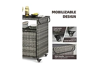 Aecojoy Outdoor Bar Cart with Wheels