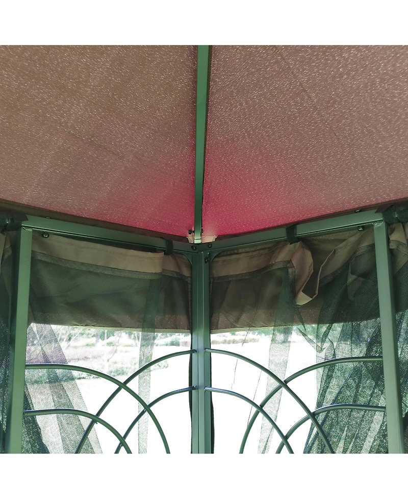 Clihome 10x10 Ft Outdoor Patio Gazebo Canopy Tent with Double Vented Roof and Mosquito net
