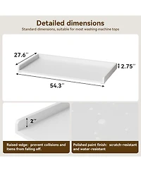 Homfan Washer Dryer Countertop, Wooden Laundry Countertop with Edge Rails, Washer and Dryer Topper