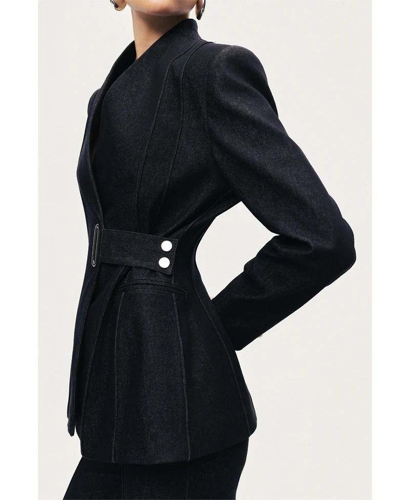 Nocturne Women's Sharply Tailored Belt Detailed Blazer