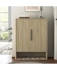 Streamdale Furniture Wooden Shoe Cabinet with Doors and Adjustable Shelves