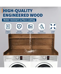 Homfan 2-Tier Washer and Dryer Countertop Organizer Shelf - Space-Saving Laundry Room Storage