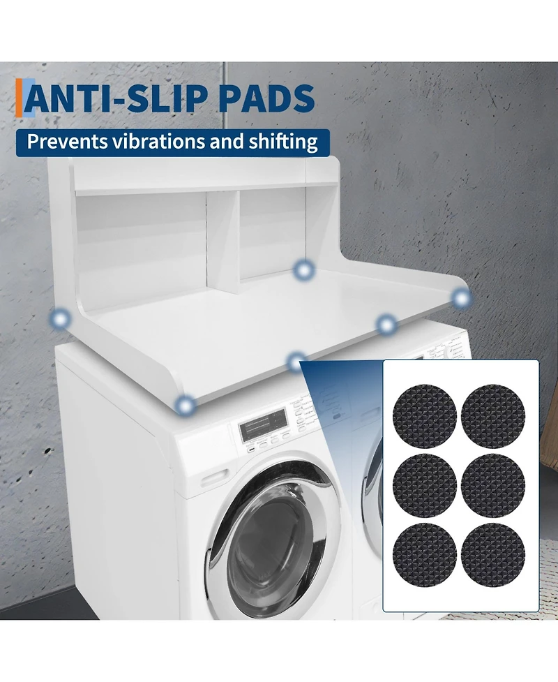 Homfan 2-Tier Washer and Dryer Countertop Organizer Shelf - Space-Saving Laundry Room Storage