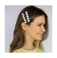 Headbands of Hope Women's Barrette Hair Clip Set of 2 - Pearl White