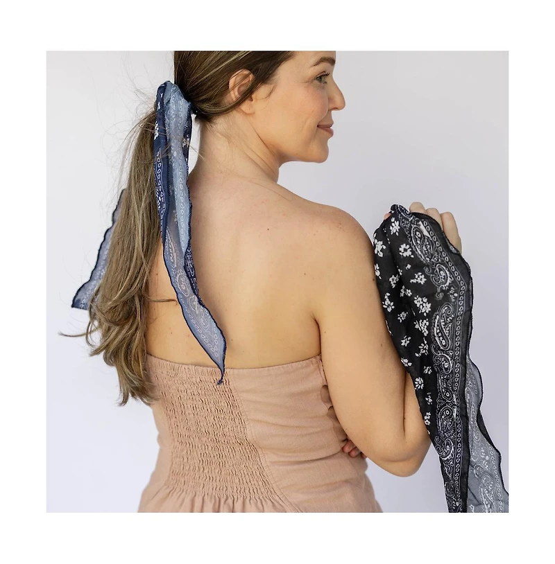 Headbands of Hope Women's Ponytail Hair Scarf - Blue Paisley