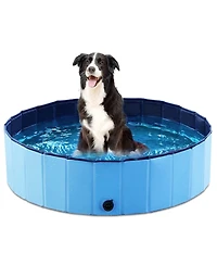 Aronkl Foldable Dog Pet Bath Pool Collapsible Bathing Tub Slip Resistant Durable Portable No Inflation